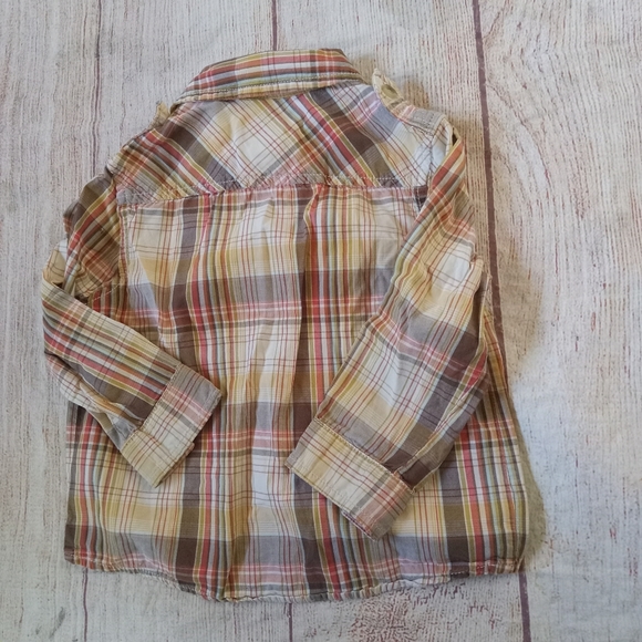 Cherokee long sleeve plaid shirt sz 3T - Picture 3 of 3